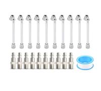 10 Sets Double Embout de Gonflage 1/4 Pouce FNPT, Chuck d'Air en Alliage de Zinc, Raccord Rapide - Construction Métallique Durable, Anti - Fuite, Usage pour Camion RV Bus