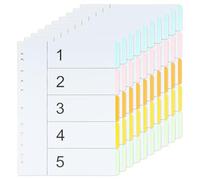 10 Sets Intercalaires Classeur A4 5 Positions Carton, Feuillets Intercalaire Numériques Perforation 11 Trous, Index Format A4 École Bureau Classeur Organisation Documents, 150gsm (5 onglets)