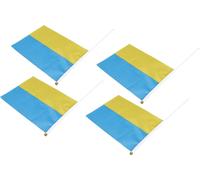 10 sets Ukraine Handheld Flags Polyester Fade Resistant Mini Lightweight Ukraine Handheld Stick Flag 11.0-11.8x7.9in