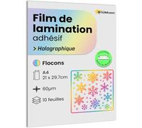 10 Sheets A4 Holographic Cold Laminating Film-Laminating Sheets Self Adhesive Photo Laminate And Stickers-Compatible With Cutting Plotter (Flakes)