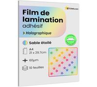 10 Sheets A4 Holographic Cold Laminating Film-Laminating Sheets Self Adhesive Photo Laminate and Stickers-Compatible with Cutting Plotter (Star Sand)
