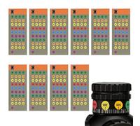 10 Sheets Scope Turret Stickers, Strong Adhesion Long-Range Labels for, Hunting Scope, Outdoor Sports, Security, Game, Yard, Range Use, Turret Stickers for Precision