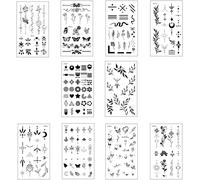 10 Sheets Waterproof French Fake Temporary Tattoo Ephemeral Waterproof Temporary Tattoo Sticker For Women, Party Decoration, Gift For Women And Girls