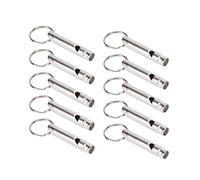 10 Sifflets d'Urgence en Aluminium, Sifflets de Survie d'Urgence Super Forts Sifflets de Sécurité en Plein Air Porte-clés pour Sports de Plein Air Camping Randonnée Bateau Chasse (Argent)
