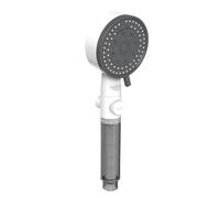 10 Spray High-Pressure Water Saving Filtered Shower Head Handheld Showerhead Fall Resistance Black White Bathroom Shower Nozzle(White Hose Set)