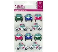 10 stickers voiture de vacances Effet 3D Multicolore G