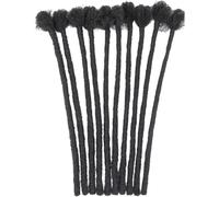 10 Strands Human Hair Dreadlock Extensions for Men Women, Natural Black Color Handmade Loc Extensions Human Hair