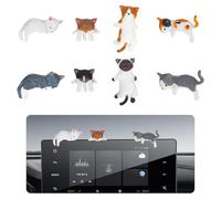 10 Stück Décorations pour voiture à l'effigie de chats, figures ludiques et adorables pour le tableau de bord, mini ornements de chat pour le rétroviseur, décorations universelles pour bureau et