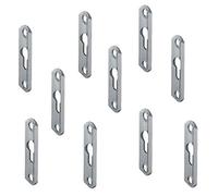 10 Stück GedoTec Dispositif de suspension armoire Connecteur de lit en acier 16 x 42 x 3,5 mm Plaque de tête de lentille coulé une avec Trou oblong Einhaengebeschlag pour S'engager/Vis
