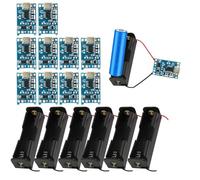 10 Stück Micro USB 5V 1A Chargeurs de Batterie Lithium, Pack de 6 Porte-Batteries 3.7V avec Câbles, Module de Charge, Fonctions de Protection Double (10 Stück Micro USB + 3.7V Batteriehalter)