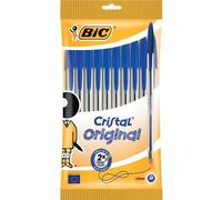 10 Stylos à bille Cristal Medium, bleu, 0,4 mm