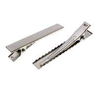 10 Supports barrettes crocodiles pinces à cheveux pour loisirs créatifs - Argenté / 45