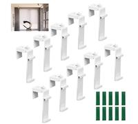 10 Supports Serrage Longs Store Double Klemmfix sans Perçage Fenêtre | Fixation rideau, support long, outil gratuit montage, blanc, robuste durable, compatible vitre, set pratique complet