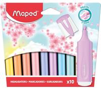 10 Surligneurs Pastel - Pointe Biseautée - Surligneurs Longue Durée Pour Usage Scolaire Et Professionnel[Z526]