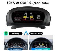 10.tableau de bord numérique 25 pouces pour VW Golf 6 (2008-2014) - Tachymètre Plug & Play avec CarPlay, Android Auto & commandes au volant