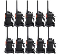 10 talkie walkie professionnel 16 Canaux avec Oreillette et base de chargement noir
