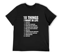 10 Things I Want in Life Camper, Mens Funny Campervan T-Shirt Crew Neck Unisex Short Sleeve T-Shirt M