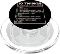 10 Things I Want in Life Liste Passionné Voiture Garage PopSockets PopGrip pour MagSafe