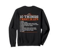 10 Things I Want in My Life Cars More Cars - Drôle (arrière) Sweatshirt