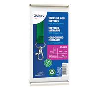 10 tours de cou recyclés avec mousqueton - 44 x 1,5 cm - Vert