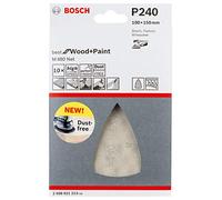 10 triangles de ponçage Bosch Professional M480 Best for Wood and Paint (Bois et peinture, grosseur de grain G240, Accessoires pour ponceuse Delta)