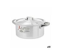 10 Unités de Casserole avec Couvercle Argenté Aluminium
