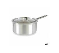 10 Unités de Casserole avec couvercle Argenté Aluminium 3 L 22 x 12 x 38 cm