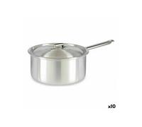 10 Unités de Casserole avec couvercle Argenté Aluminium 4 L 24.5 x 12 x 41 cm