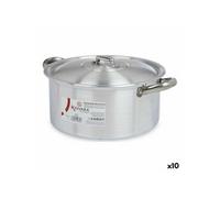10 Unités de Casserole avec Couvercle Argenté Aluminium 5 L