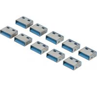 10 Usb Port Blockers For Usb Type A Connector Keycode Blue - 10