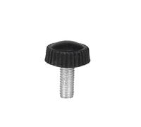 10 vis à oreilles noires et blanches, tête ronde, poignée en plastique, filetage acier inoxydable M4 M5 M6(30mm,M4/Black)