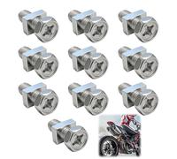 10 vis et 10 écrous cosse batterie moto à Tête hexagonale et Empreinte Cruciforme pour Scooter AM6 Derbi MBK Booster Maxiscooter, Projets de Bricolage Scooter 6mm, écrou rectangulaire