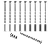 10 vis poignee Porte Douilles de raccordement M4 pour poignée de Porte - Vis à Douille en acier au carbone nickelé - Kit de fixation argent universel pour poignées, meubles, armoires, portes