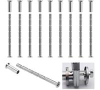10 vis poignee Porte Douilles de raccordement M4 pour poignée de Porte - Vis à Douille pour Fixation de poignées de Porte Argent