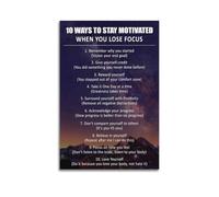 10 Ways To Stay Motivated Affirmations - Affiches murales de motivation pour bureau, salle de sport, chambre à coucher, esthétique, sans cadre, 30 x 45 cm