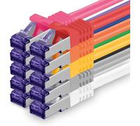 10 x 0.5 m CAT7-10 Gigabit Network Cable-Patch Cable RJ45 Ethernet Cable (SFTP PIMF LSZH CU)-for DSL LAN Switch Modem Router Patch Panel CAT7 CAT6 CAT5 Multi-Coloured