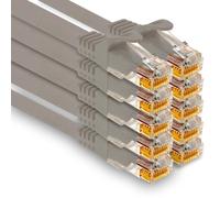10 X 1,5 M Câble Réseau Cat7, Ethernet Cat.7, Câble Patch Lan Et Cat 7 Pour Une Vitesse Internet imale Et Connecte Tous Les Appareils Avec Pr Rj 45 Gris[SHU08238]