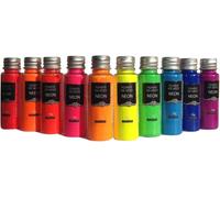 10 X 10 Gr Pigments Neon - Kit De Pigments Narcotiques Mélangés,Compatibles Avec Èpoxy,Polyuréthane,Acrylique,Peintures,Créations Artistiques,Découpage - Multicolore