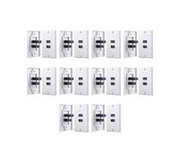 10 x 2 + USB 3.0 Femelle Visage de Mur Panneau de Plaque Sortie Prise Extenseur Blanc