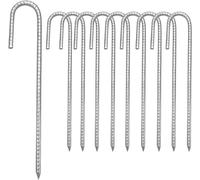 10 X 30cm Ground Anchor Pegs, Galvanised Steel Tent Pegs, Heavy Duty Anchor For Tent, Trampoline, Awning, Tarpaulin, Greenhouse And Outdoor Structures
