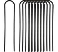 10 x 30cm U Type Trampoline Tent Ground Anchor Metal Ground Pegs Garden Stakes with Chisel Tip for Security Fencing Tents Awnings