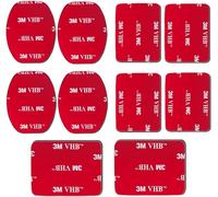 10 x 3M Double Sided Adhesive Pads for GoPro Hero or DashCam Action Camera, 4 Flat 6 Curved