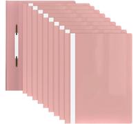 10 X A4 Plastic Folder-Clear Front Pocket,A4 Presentation Folders Up To 70 Pages,Pastel Pink-A4 Folder,A4 Document Holder