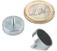 10 x Aimant en pot en ferrite Ø 16,0 x 4,5 mm filetage M4 x 6 - tient 1,8 kg - 10 pièces - Aimants avec base en métal avec tige filetée