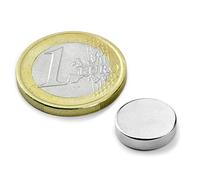 10 x Aimant rond Disque magnétique Ø 12 x 4mm Néodyme N40 (NdFeB) Nickelé - Force d'adhérence: 3,5kg - 10 pièces - Aimants ronds puissants, Disques magnétiques en Néodyme