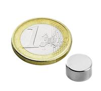 10 x Aimant rond Disque magnétique Ø 9 x 5mm Néodyme N50, Nickelé - Force d'adhérence: 2,4 kg - 10 pièces - Aimants ronds puissants, Disques magnétiques