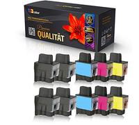 10 x Alternative Cartouches d'encre pour Brother LC 900 DCP 105 C DCP 110 DCP 110 C DCP 115 C DCP 116 C DCP 117 C DCP 120 C DCP 310 DCP 310 C DCP 310 CN Spar Pack Eco Office Serie 2 x noir, 1 x cyan