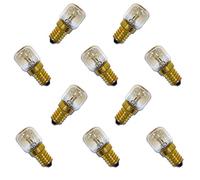 10 x AMPOULE DE FOUR 300 ° E14 clair Ampoules à incandescence Machine à coudre Sel Pierre Lampe Pygmy T26 Tube LED Blanc chaud Intensité variable, E14 15.00W 230.00V