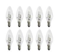10 x AMPOULE Eco Halogène Flamme E14 Ampoule Bougies heures Blanc chaud 2700 K Intensité variable, E14 46.00W 230.00V