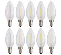 10 X Ampoules Filament LED Bougie 1W E14 Clair 60lm Blanc Très Chaud 1800K